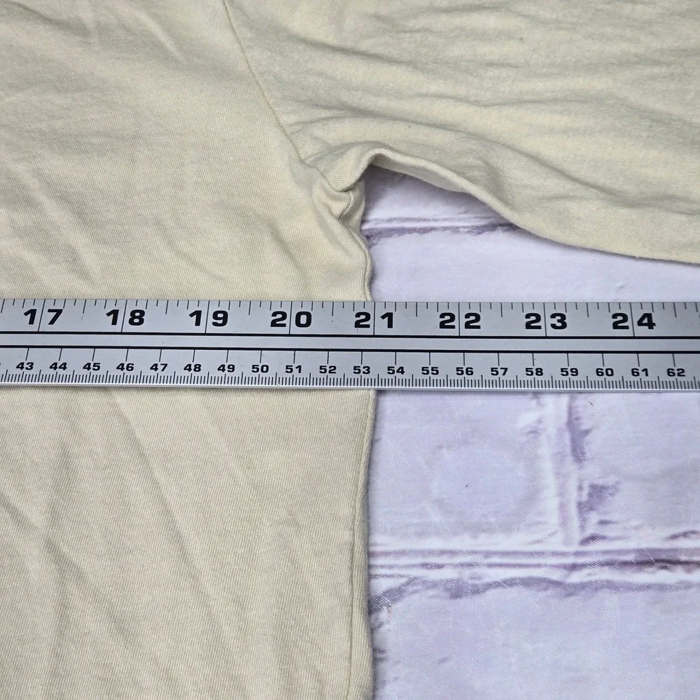 The North Face Long Sleeve T-Shirt Pale Yellow Graphic Cotton Mens Sz Large